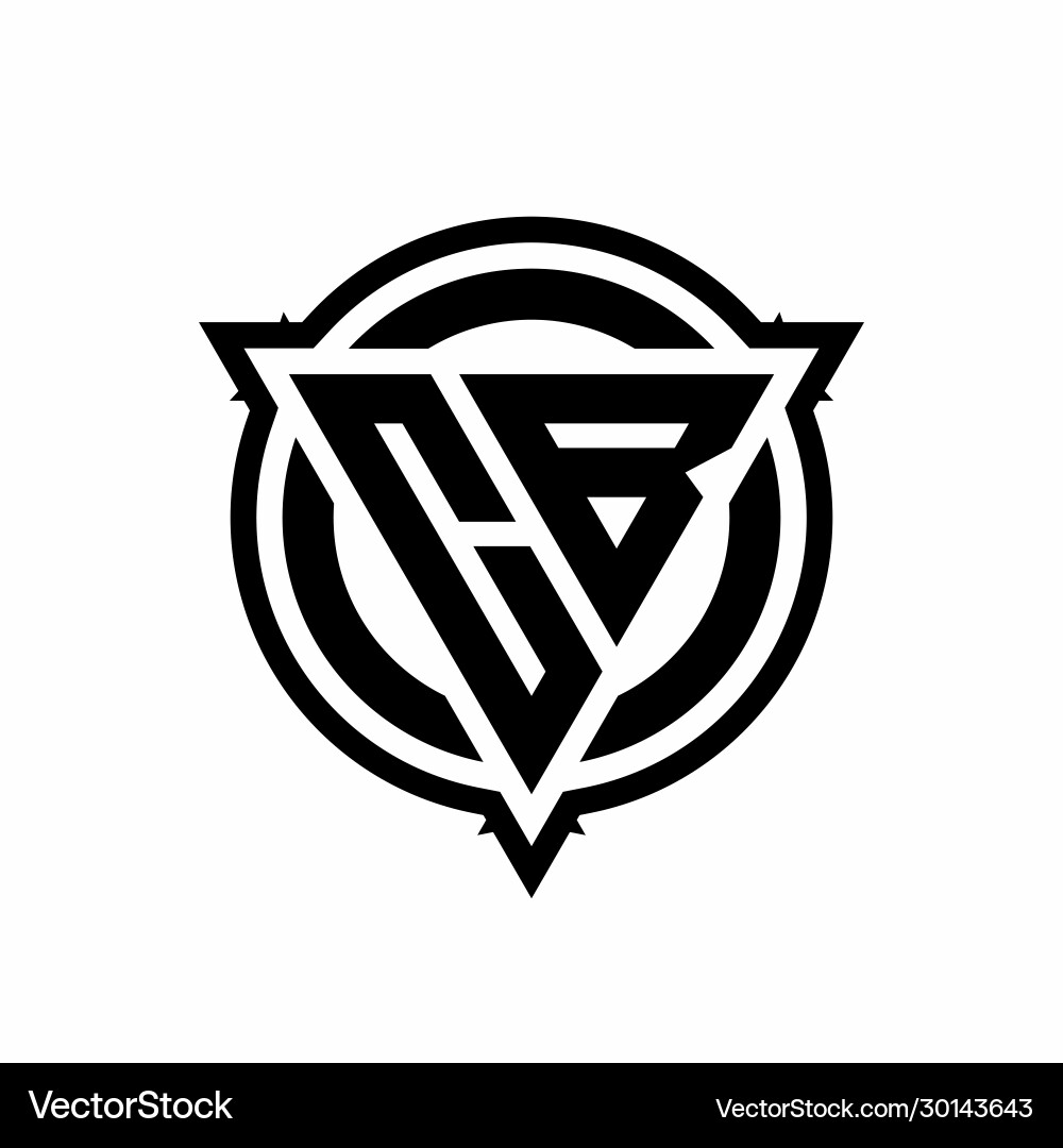 Cb logo with triangle shape and circle Vector Image