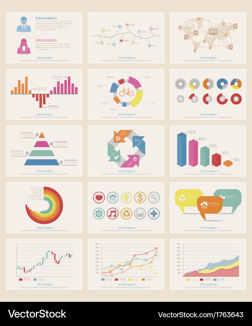 Data Visualization Icons vector image