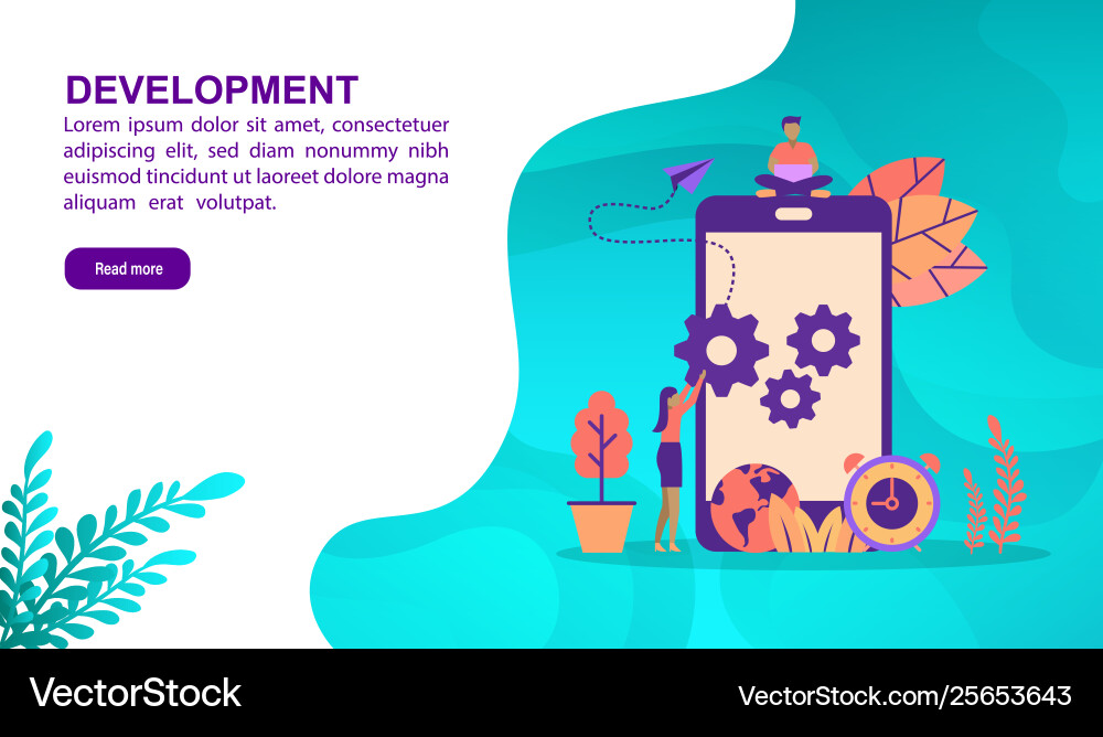 Development concept with character template Development concept with character template vector image