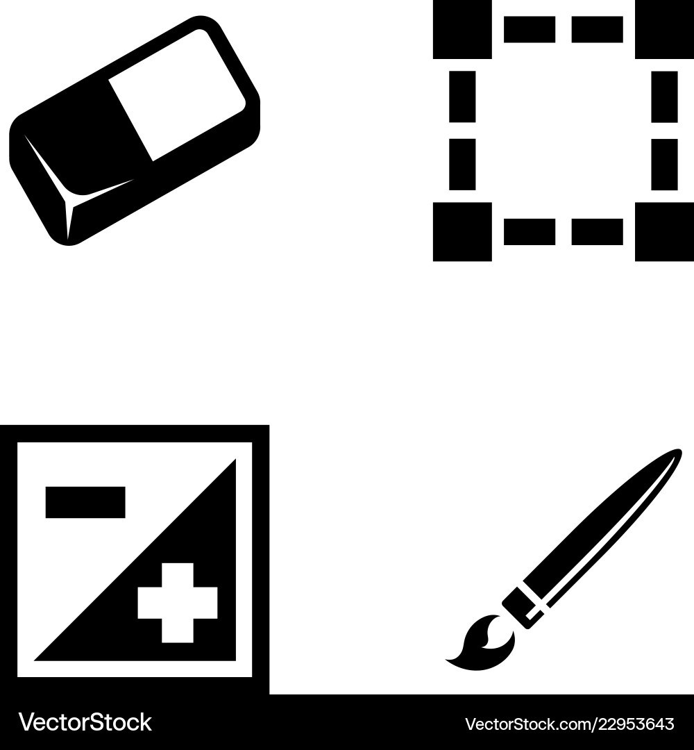 Digital design tools simple related icons Digital design tools simple related icons vector image