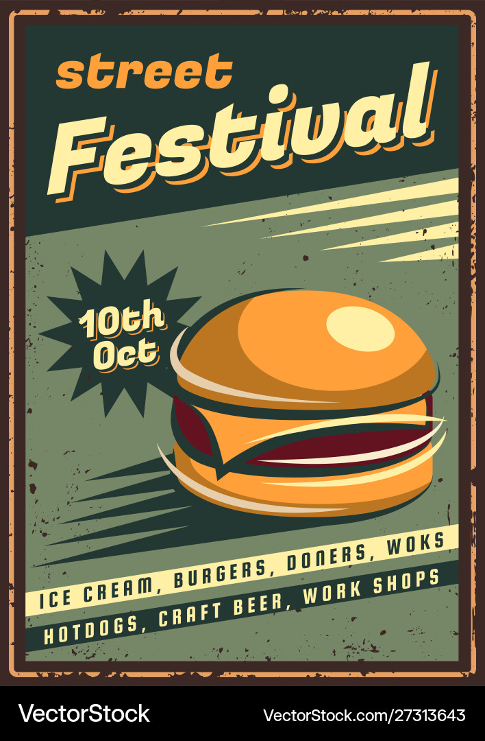 Fast food retro emblem Fast food retro emblem vector image