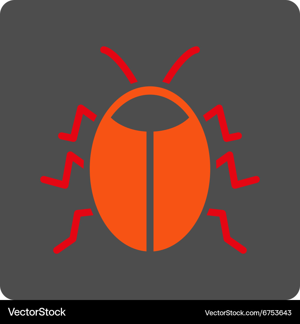 Insect rounded square button vector image