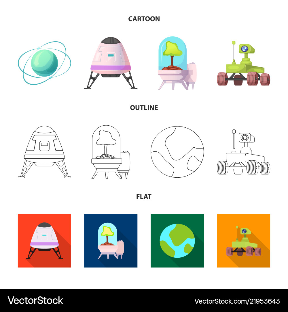 Isolated object of mars and space logo set Isolated object of mars and space logo set Vector Image