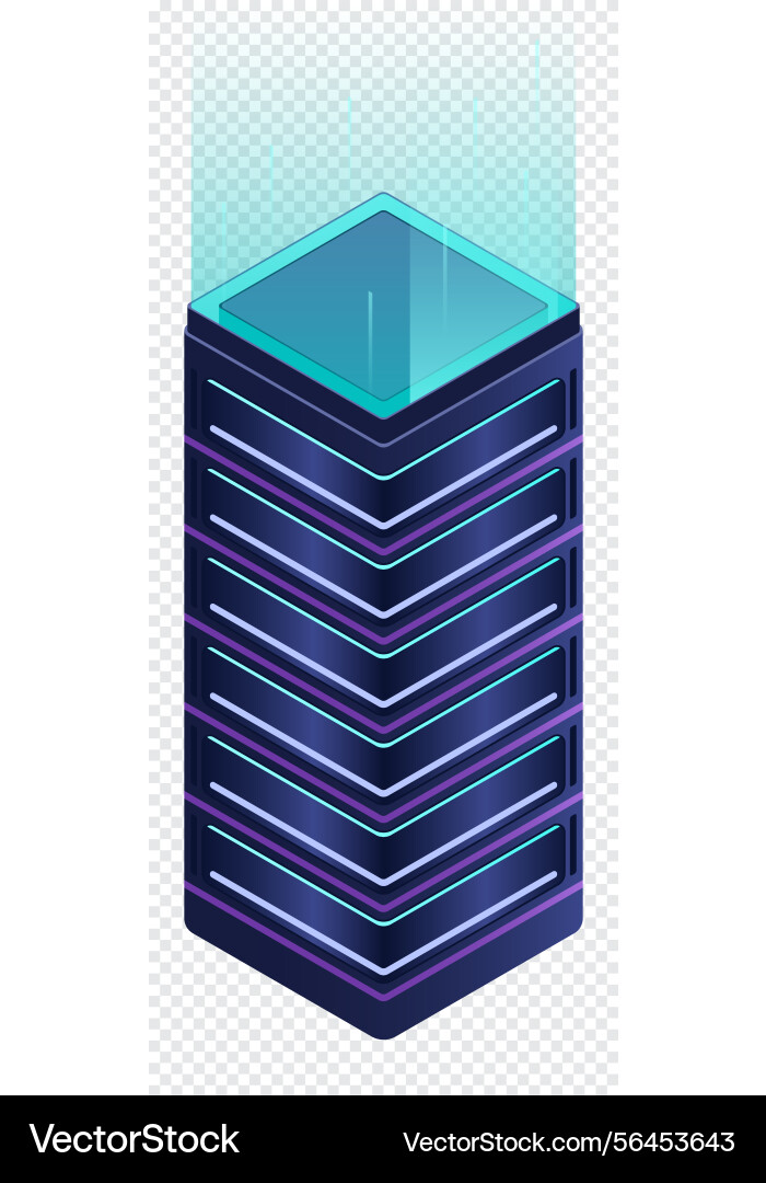 Isometric futuristic server database Isometric futuristic server database vector image