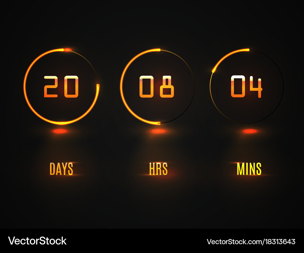 Neon Countdown Timer vector image