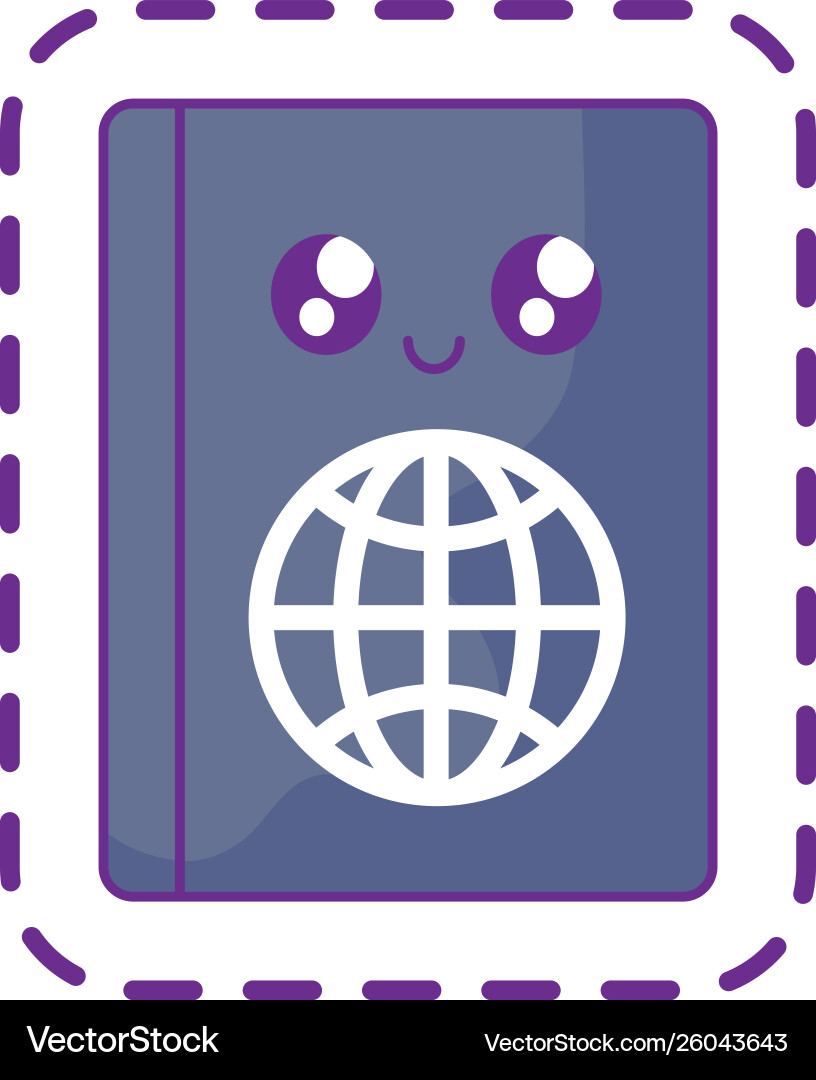 Patch passport id document kawaii vector image