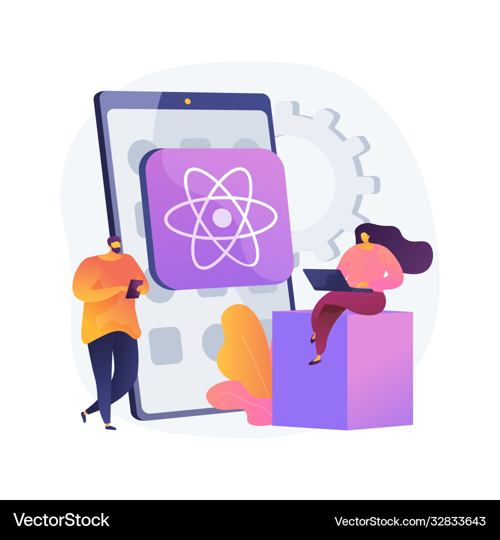 React native mobile app abstract concept Vector Image