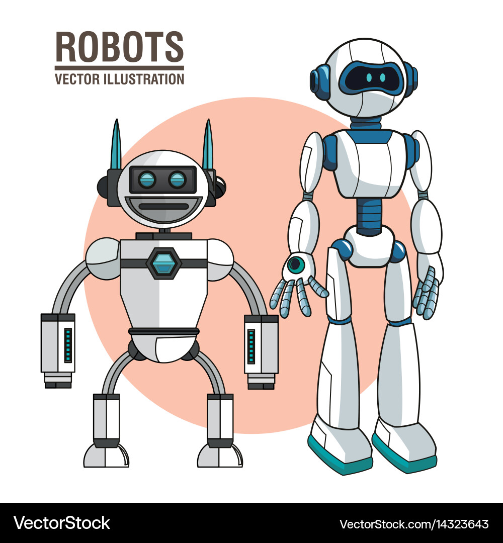 Robots android modern technology Vector Image