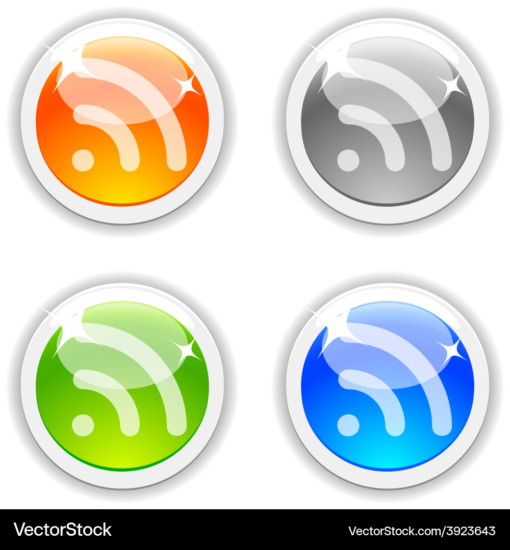 Rss buttons Vector Image
