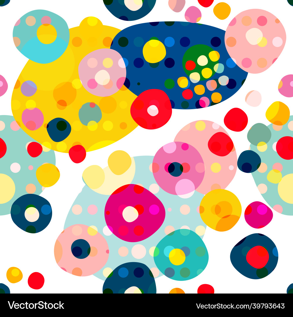 Seamless repeat pattern of colorful circles dots Seamless repeat pattern of colorful circles dots vector image