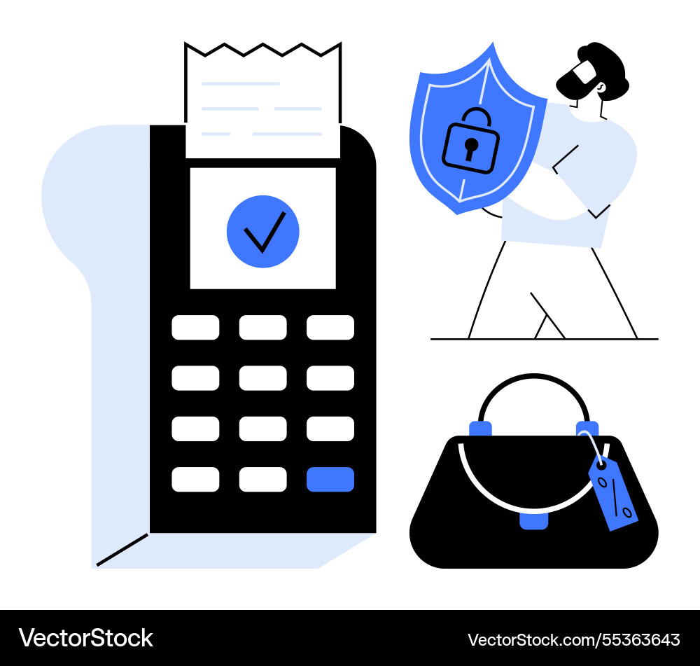 Secure payment confirmation with digital shield Secure payment confirmation with digital shield vector image