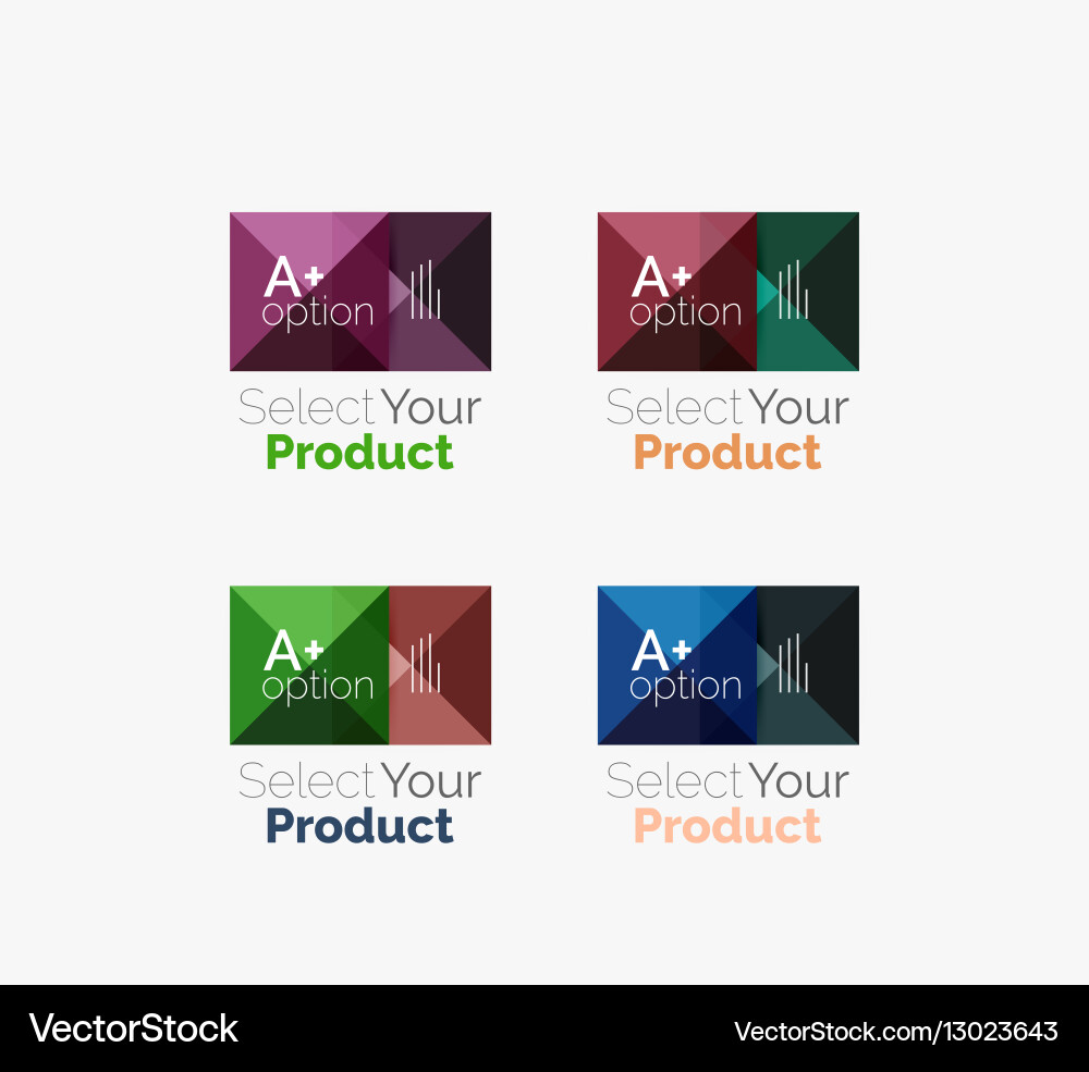 Set of abstract square interface menu navigation Vector Image