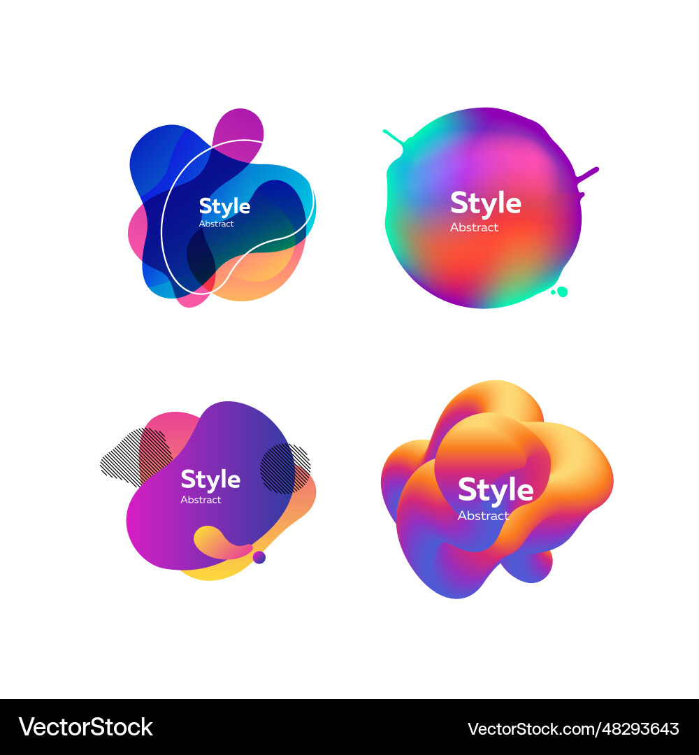 Set of beautiful multi-colored abstract dynamical Set of beautiful multi-colored abstract dynamical vector image