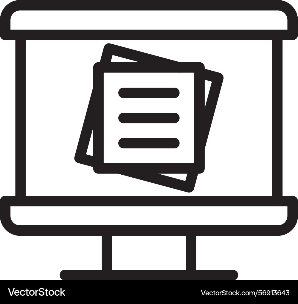 Slide notes linear style icon design vector image
