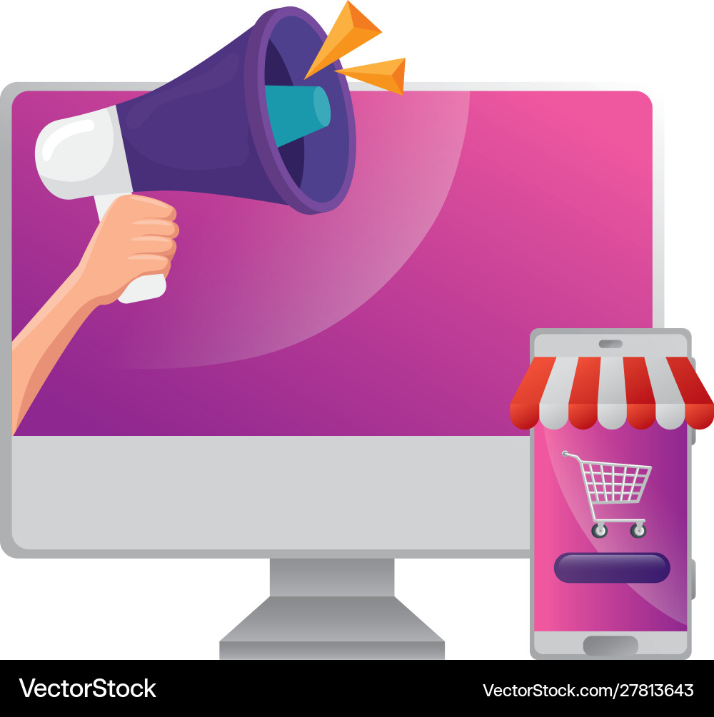 Smartphone with computer icons Smartphone with computer icons vector image
