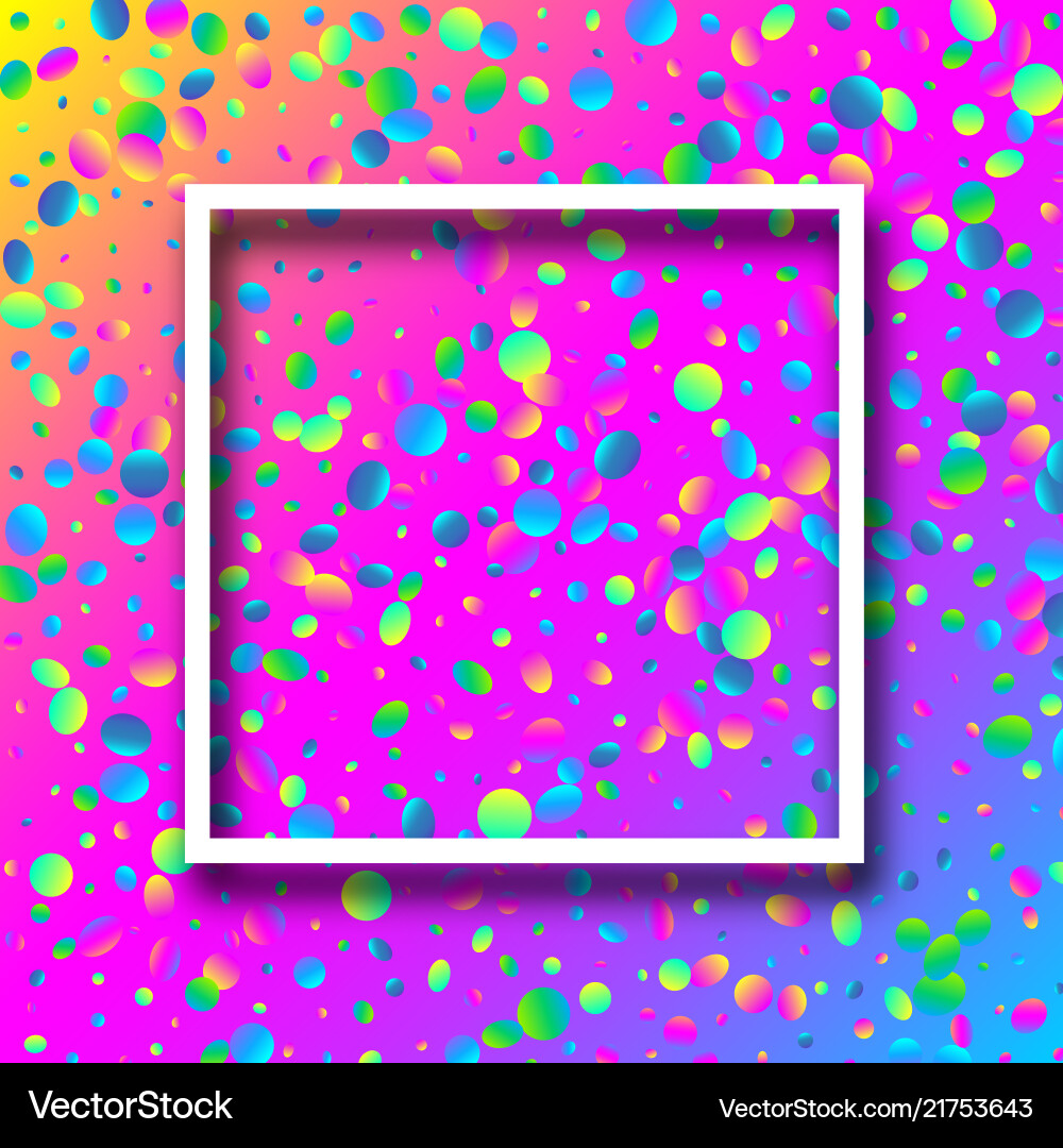 Spectrum festive background with colorful confetti Vector Image