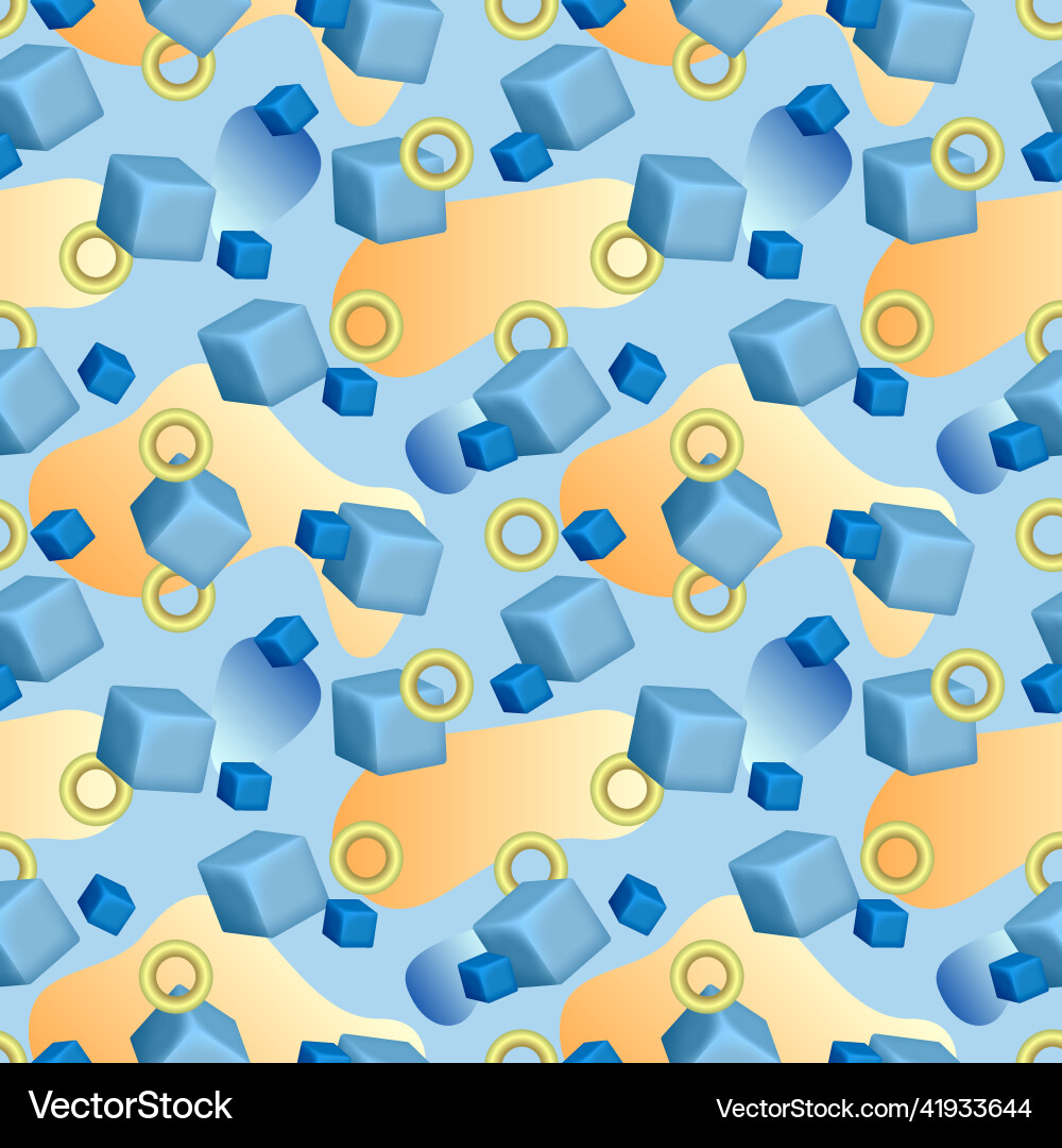 Abstract seamless pattern with geometric figures Vector Image