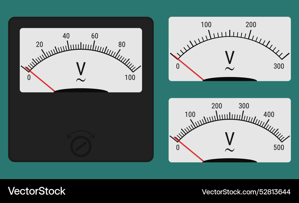 Analog voltmeter with customized scale markings vector image
