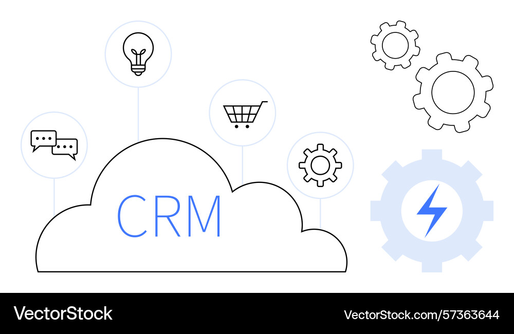 Cloud-based crm with integrated tools Cloud-based crm with integrated tools vector image