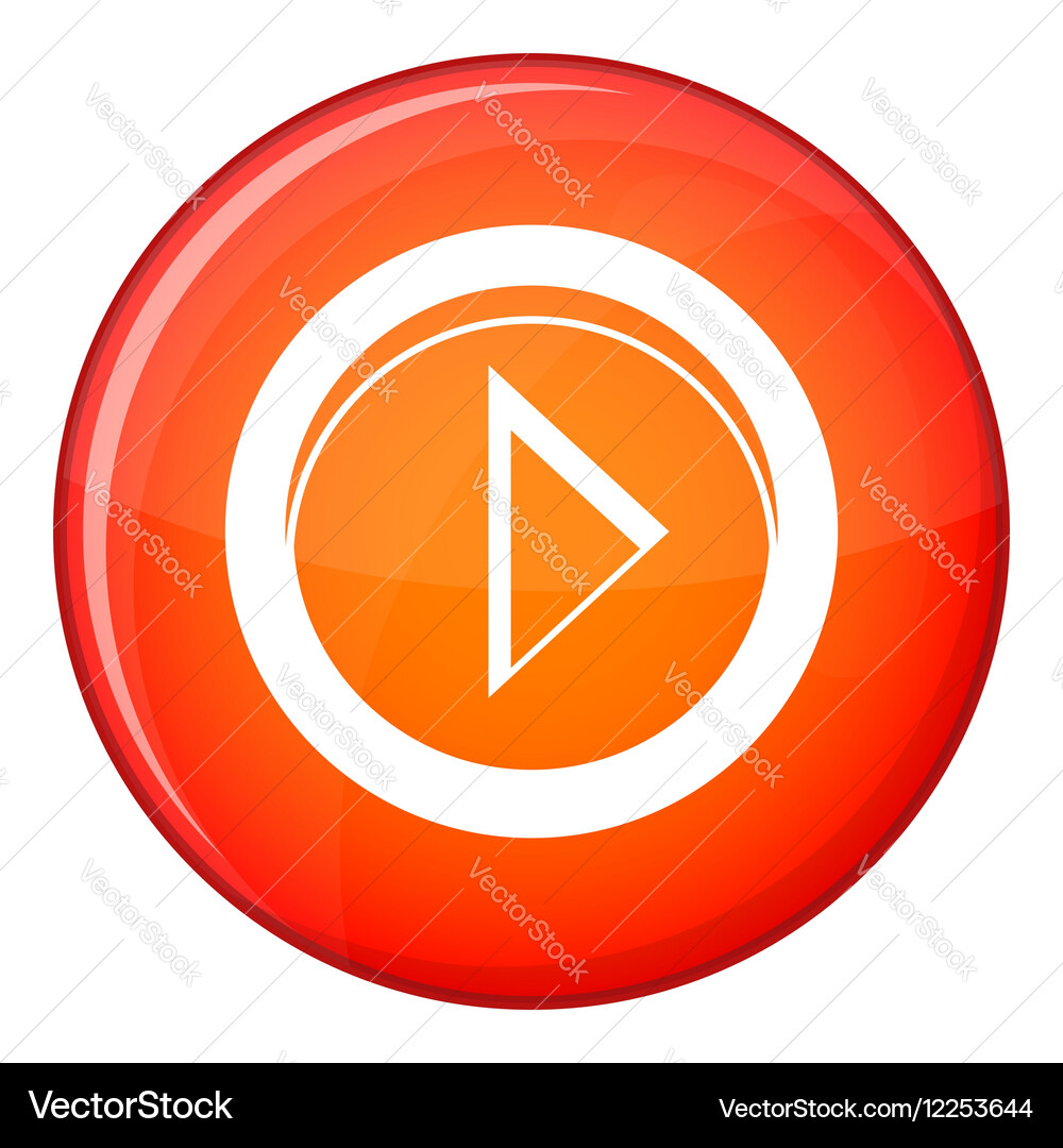 Cursor to right in circle icon flat style vector image