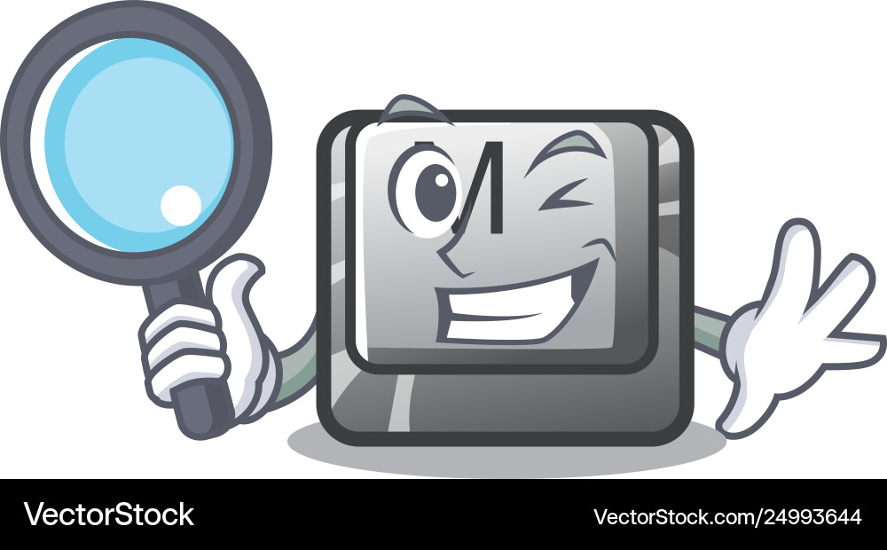 Detective button m in character shape Detective button m in character shape Vector Image
