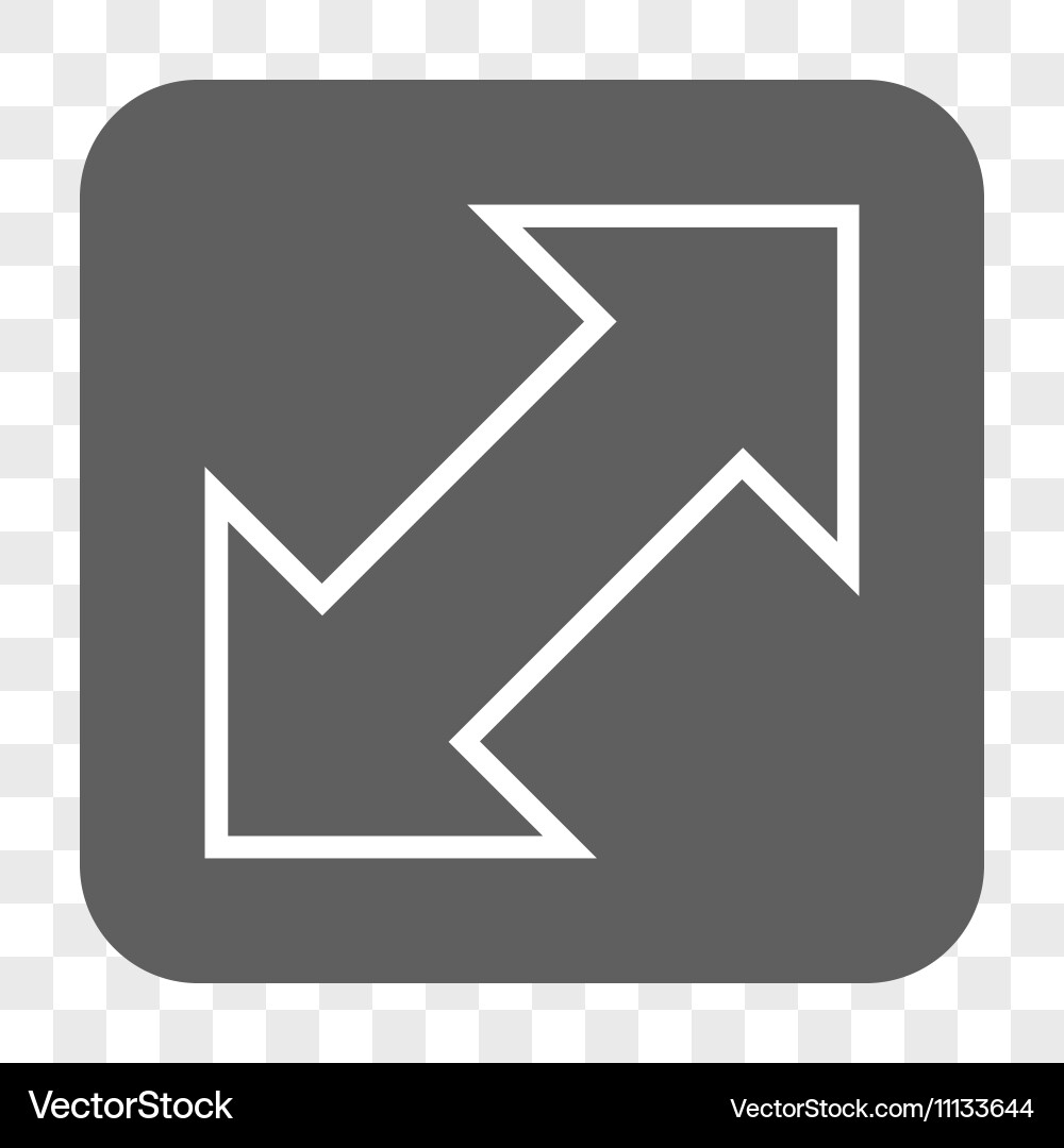 Exchange diagonal rounded square button vector image