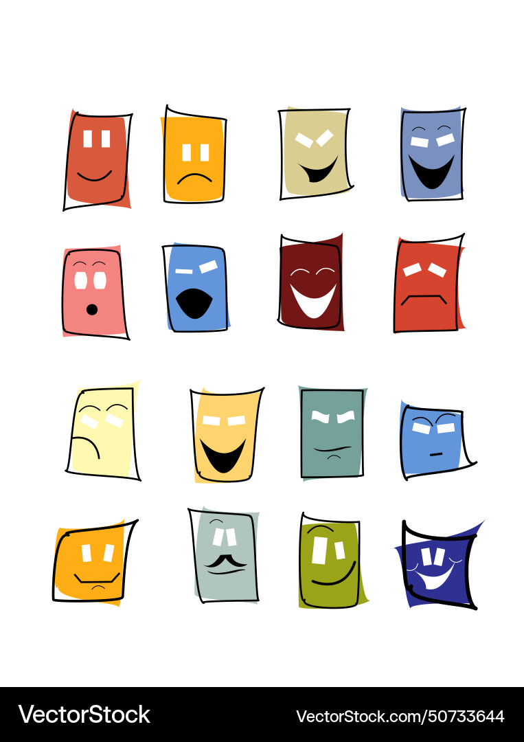 Expressions mimic set of mask Vector Image