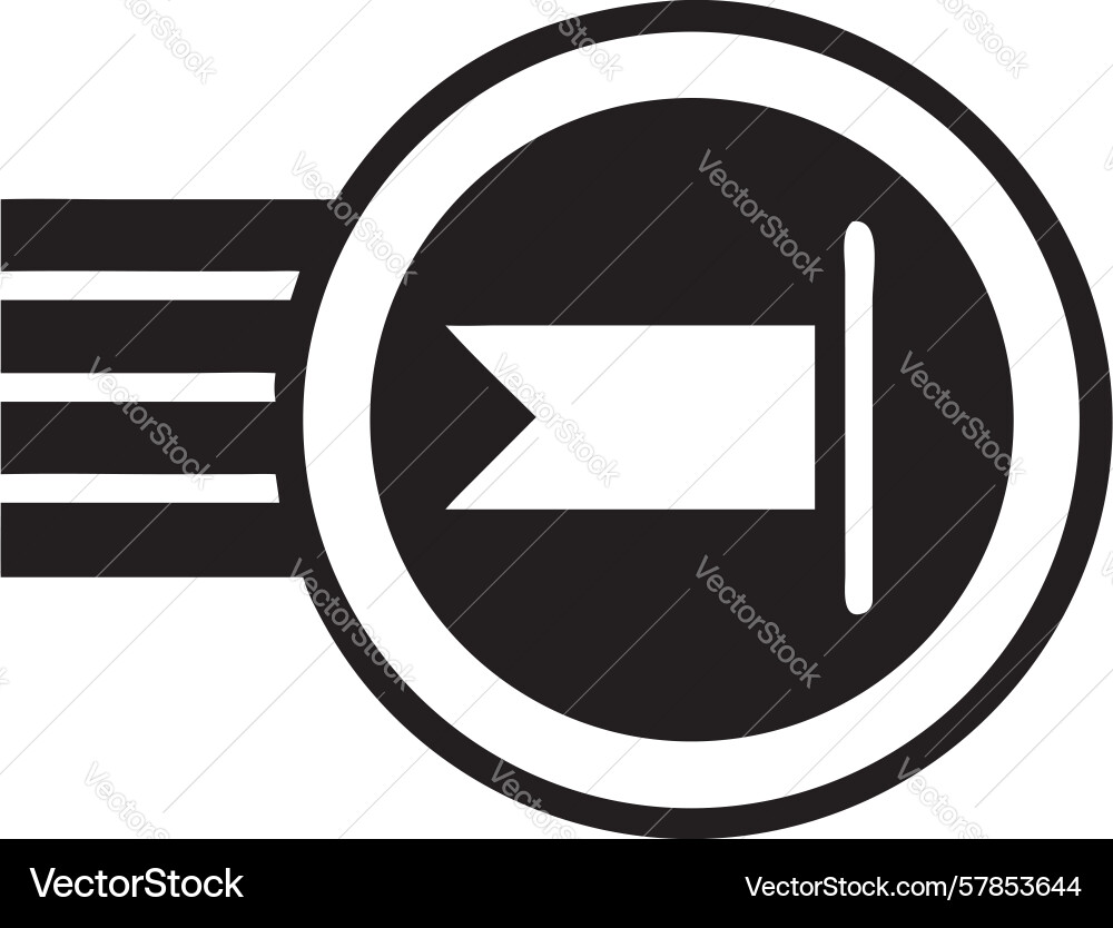 Flag in circle target icon design generative ai vector image