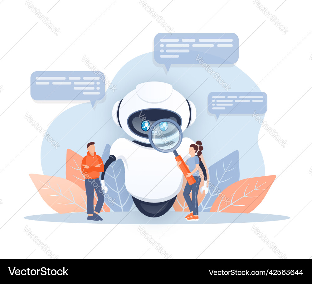 Flat chat bot for web design isometric Flat chat bot for web design isometric vector image