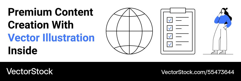 Global content creation with checklist Global content creation with checklist vector image