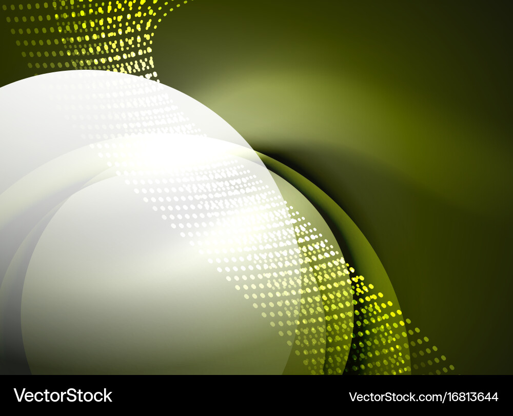 Glowing wave created with particles on dark color Vector Image