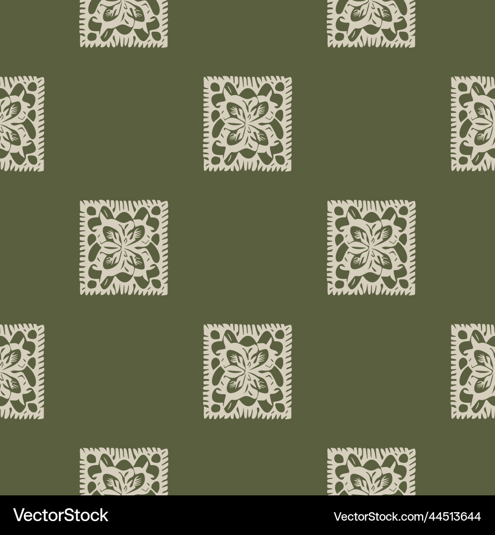 Hand drawn retro block print seamless pattern Hand drawn retro block print seamless pattern vector image