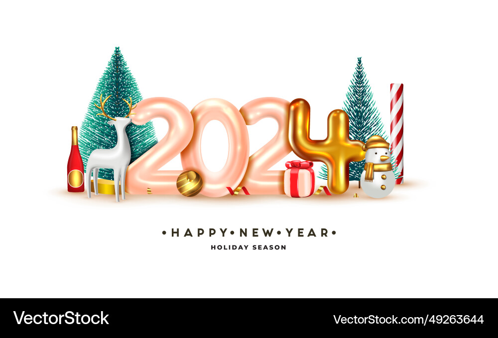 Happy new year 2024 banner 5 Happy new year 2024 banner 5 vector image