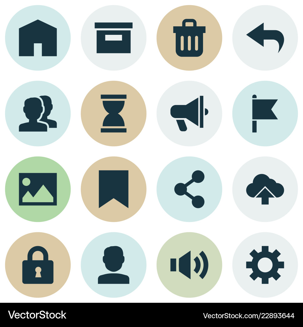 Interface icons set with sound archive arrow Interface icons set with sound archive arrow Vector Image