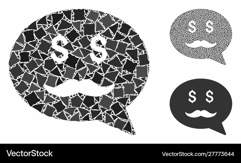 Investor smiley message mosaic icon bumpy Vector Image