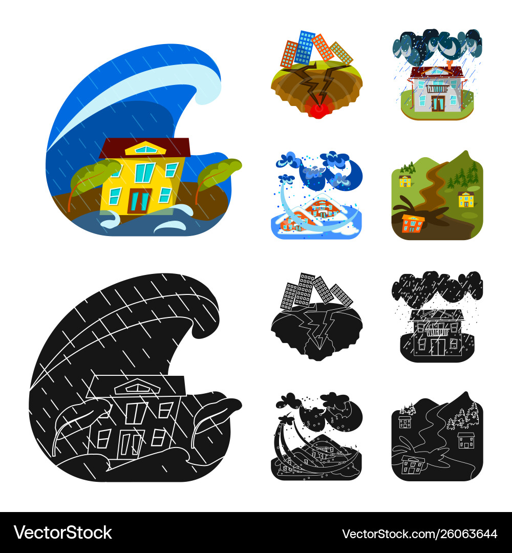 Isolated object weather and distress sign set vector image