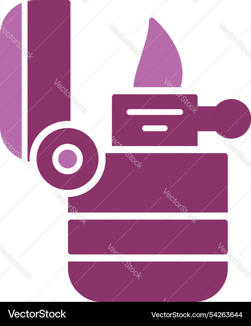 Lighter glyph two colour icon Royalty Free Vector Image