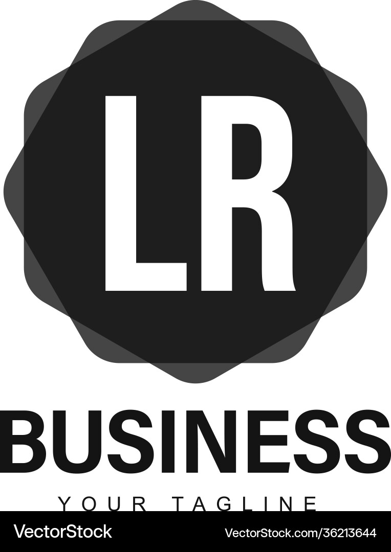 Lr initial a logo design with abstract style vector image