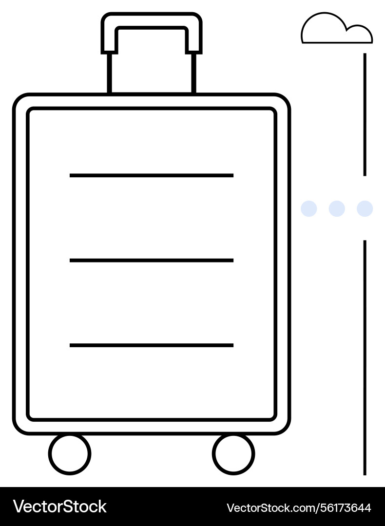 Minimalist suitcase design with wheels and handle Vector Image