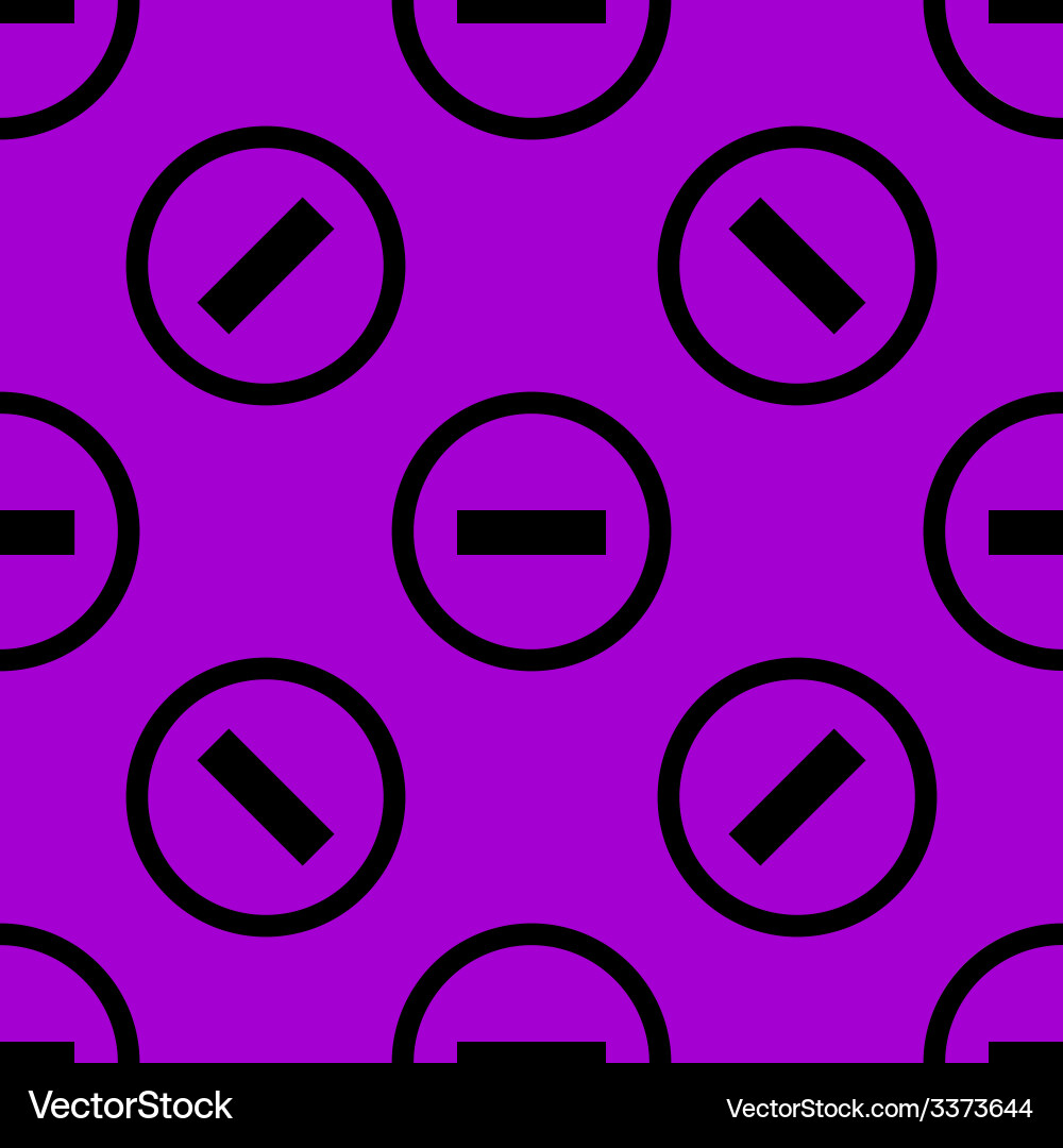 Minus web icon flat design seamless pattern Vector Image