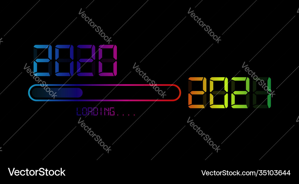 New Year 2021 Loading - Digital Countdown vector image