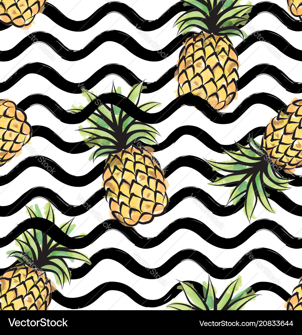 Pineapple Wave Pattern vector image