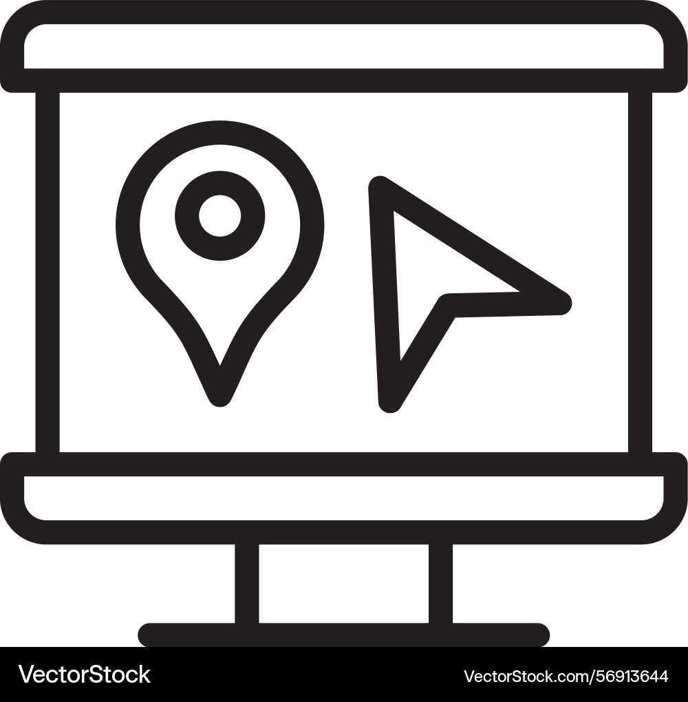 Pointer lineare Stil Icon Design vektorbild