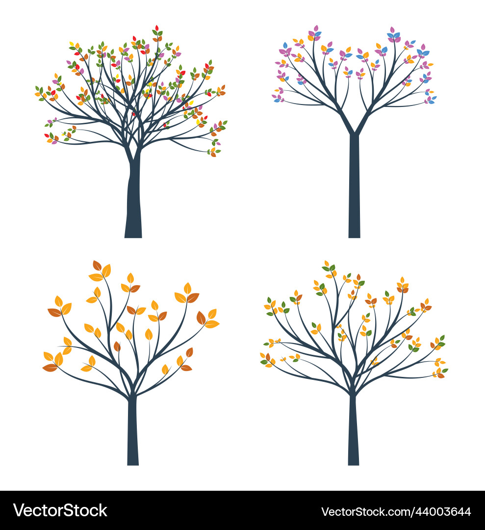 Set colour trees Set colour trees vector image