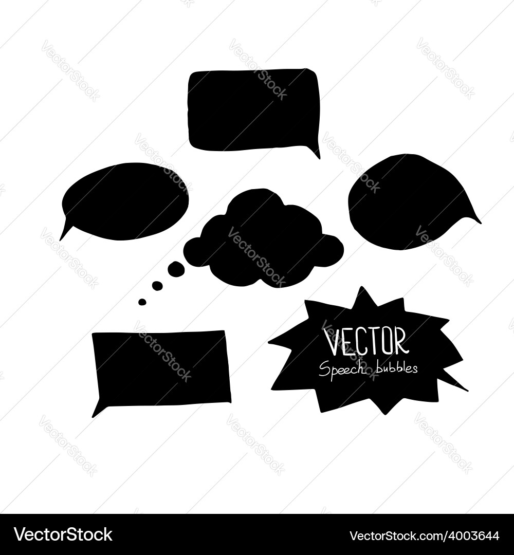 Set of blank speech bubbles with space for text vector image