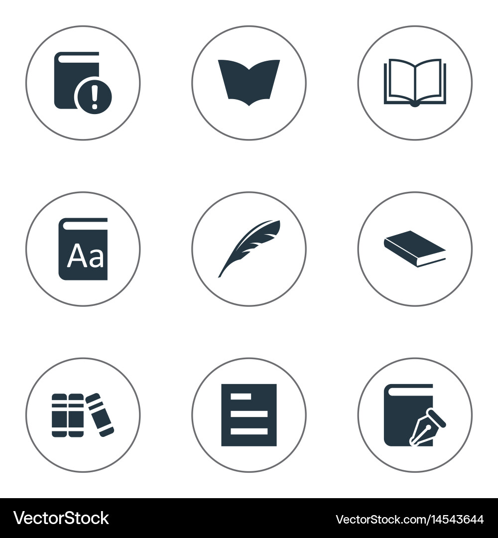 Set of simple knowledge icons vector image