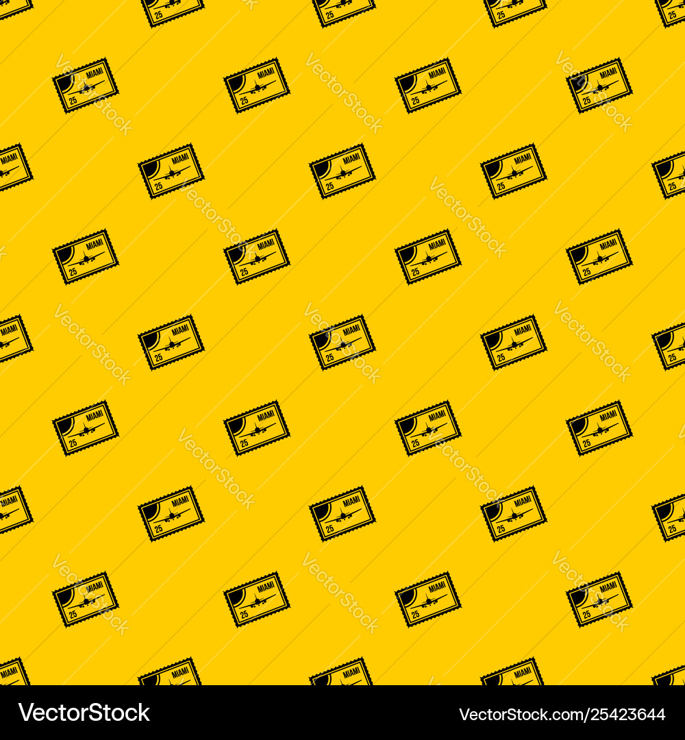 Stamp with plane and text miami inside pattern Stamp with plane and text miami inside pattern Vector Image
