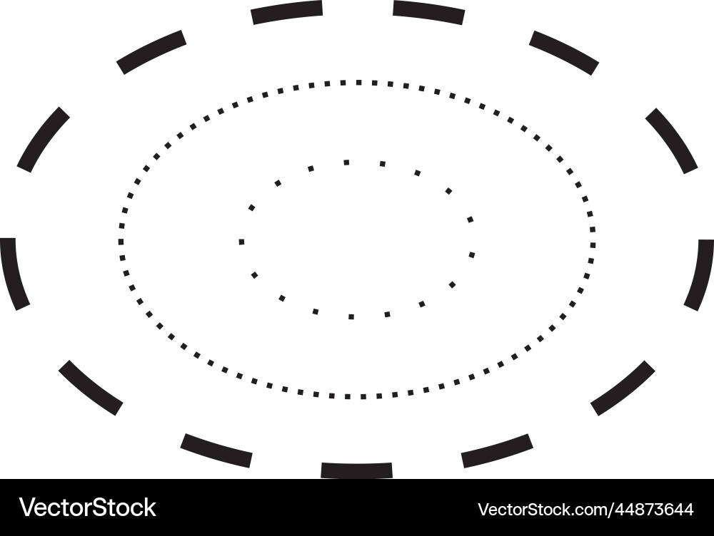Tracing ellipse shape symbol dashed and dotted Tracing ellipse shape symbol dashed and dotted Vector Image