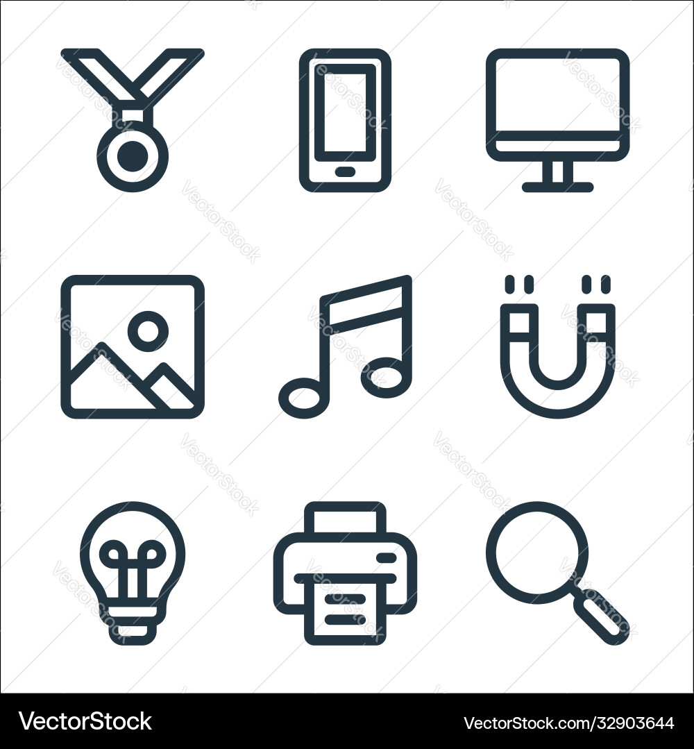User interface line icons linear set quality User interface line icons linear set quality vector image