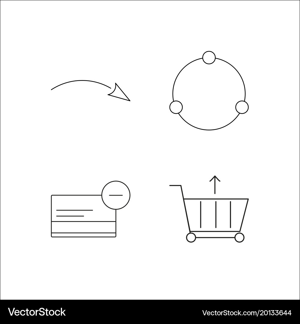 Web simple linear icon setsimple outline icons vector image